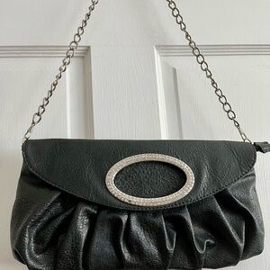 Silvery sparkle envelope clutch bag